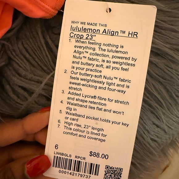 Lululemon Align High Rise Crop 23” (Raspberry Cream) - Picture 3 of 3